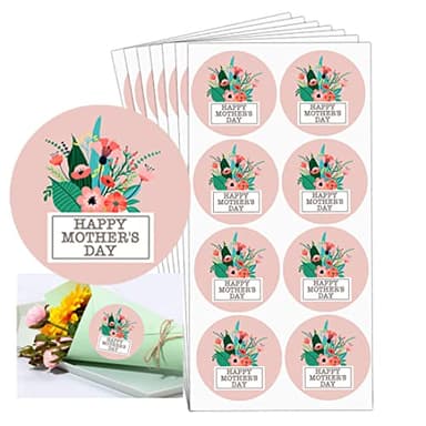 Happy Mother's Day Stickers,2 Inch Mother's Day Gift Tag for Card,Presents Package Bag,240 Pcs Per Pack - Image 1