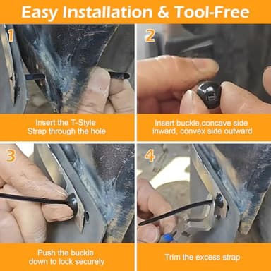 Upgrade Nylon Universal Cable Tie Buckle with Clear Storage Box – Cable Tie Buckle Zip Tie Clips for Car Fender, Engine Cover, Mudguard Fastener, Automotive Replacement Screw Fixing, 100PCS - Image 4