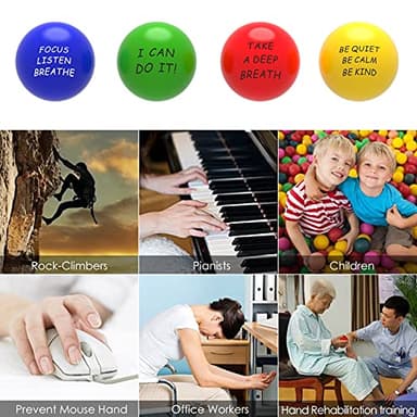 ALMAH Motivational Stress Balls for Kids and Adults (4 Pack), Stress Relief Balls, Hand Exercise Therapy Balls for Anxiety, Fidget, Tension, Manage Anger and Stress - Image 7