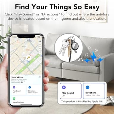 2025 New [Apple MFi Certified] (iOS Only) Air Tracker Tags-4 Pack, Bluetooth Tracker for Apple Find My, Replaceable Battery, Key Finder and Item Locator Smart Tag for Keys, Bags, Luggage, Pets, Wallet - Image 4