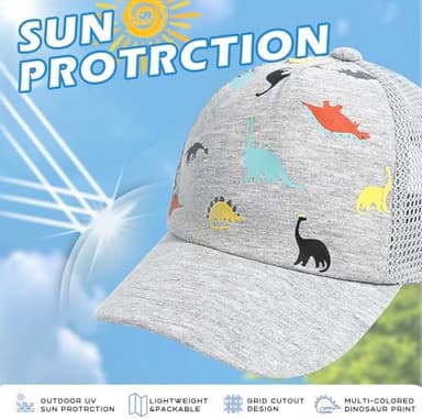 Duoyeree Toddler Baseball Cap Baby Cap Sun hat Print Dinosaur Pattern and Solid Color hat Kids boy Girl Age 0-8t - Image 4