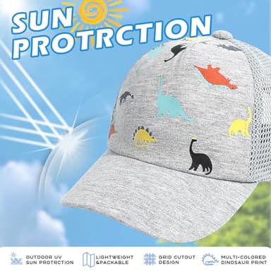 Duoyeree Toddler Baseball Cap Baby Cap Sun hat Print Dinosaur Pattern and Solid Color hat Kids boy Girl Age 0-5t - Image 2