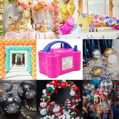Motorenbau Electric Balloon Pump, Portable Electric Balloon Blower Machine Balloon Air Pump, Dual Nozzle 110V 600W Balloon Inflator for Party Decoration Christmas Birthday - Image 9