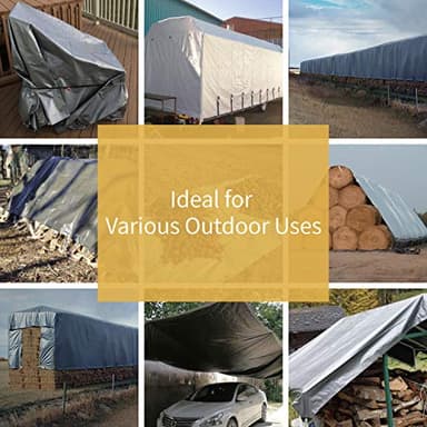 GUARD SHIELD Heavy Duty Tarp Waterproof 16x16 Feet Grey Large Outdoor Tarps Cover 12mil - Image 6