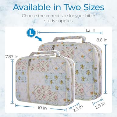 WOBAGMEN Bible Cover Case for Women,Large Bible Tote Bags Organizer Quilted Carrying Case for Girls,Bible Study Supplies Accessories Christian Gifts for Women（ Coloful L） - Image 2