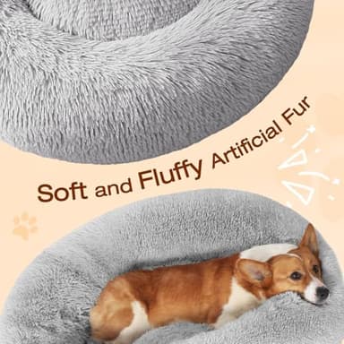 JOLLYVOGUE Dog Bed, Calming Anti-Anxiety Large Dog Bed, Fluffy Donut Cushion for Medium and Large Pets (27"/30"/36") - Image 3