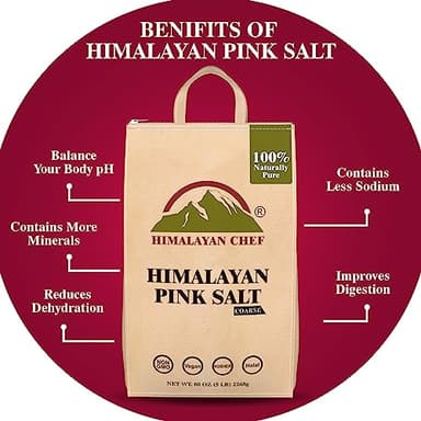 Himalayan Chef Pink Himalayan Salt - 15 lbs. (3 x 5 Pound Bulk Bags) Coarse Grain, Pure 100% Natural, Non-GMO, Vegan, Halal and Kosher Certified, Food Grade with 84 Minerals - Image 6