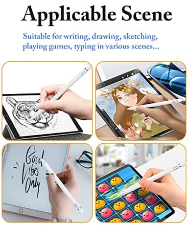DOGAIN Active Digital Stylus Pen for Touchscreen, Stylus Pencil for Apple iPad mini/Pro/Air, Samsung, iPhone, Android and Most Phone & Tablet, 1.5mm Fine Point Rechargeable Pens - White - Image 6