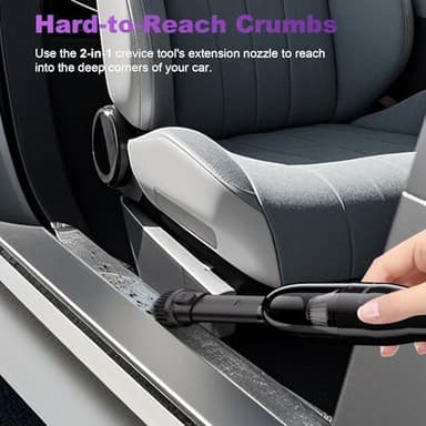 FEROOD Mini Vacuum Cleaner, 0.86 Lb Ultra-Lightweight Vacuum for Car Portable, Handheld Vacuum Cordless Rechargeable Cleaner with Low Noise Blower, Washable HEPA Filter, Seen on TV - USB Car Charging - Image 6