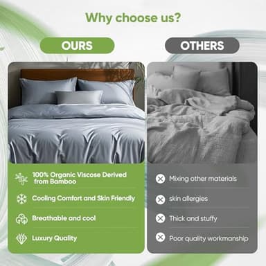 TWK Luxury Sheet Set, Genuine 100% Organic Viscose Derived from Bamboo, Cooling & Breathable, Silky Soft, Bedding Sheets & Pillowcases (Sterling Blue, King) - Image 6