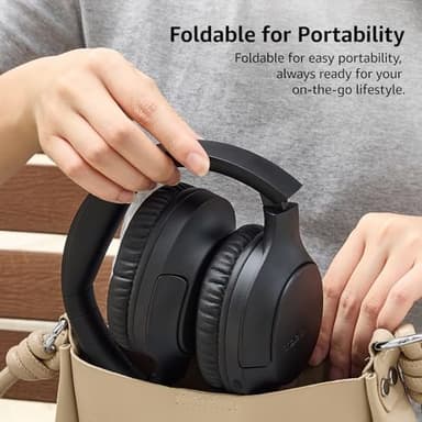 TOZO HA1 Bluetooth 5.4 Over Ear Headphones, 70H Playtime with Mic, Foldable Wireless Headset, Deep Bass Stereo Sound Customizable 32 EQ Music Mode Via Button & App for Travel and Home, Upgraded - Image 5