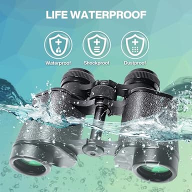 10x25 High Powered Binoculars for Adults, Waterproof Compact Binoculars with Low Light Vision for Bird Watching Hunting Football Games Travel Stargazing Cruise with Carrying Bag - Image 4