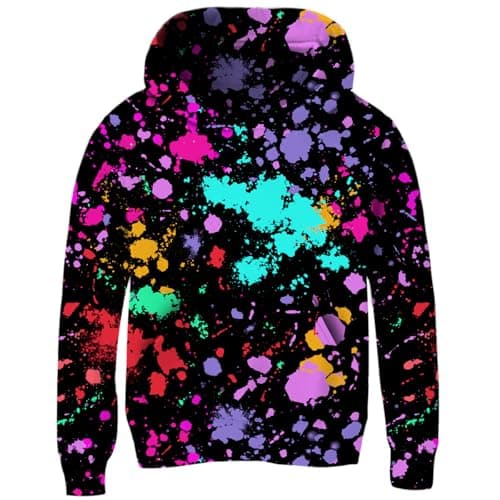 uideazone Hoodies for Teen Boys 3D Print Inkjet Graphic Sweatshirts Novelty Colorful Hooded Sweatshirt Lightweight Fleece Casual Long Sleeve Jacket with Pocket - Image 1