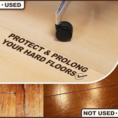 Clear Office Chair Mat, 50"x 60" No Slip Vinyl Desk Chair Mat for Hard Floors, 2mm Thick Heavy-Duty Computer Floor Mat, Waterproof Rolling Chair Floor Protector for Home Office - Image 4