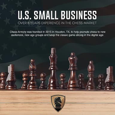 Chess Armory Wooden Chess Set 15 Inch - Classic Handcrafted Game Board for Adults and Kids with Extra Queen Pieces and Storage Box - Ideal for Home and Travel - Non-Magnetic - Image 2