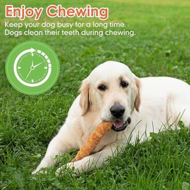 MON2SUN Dog Treats, 9 Inch Chicken Wrapped Rawhide Rolls Snacks, Teeth Cleaning and Long Lasting Chews for Medium and Large Dogs, 23.28oz (6 Count-Pack of 1) - Image 5
