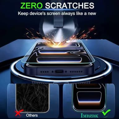 IMBZBK [Auto-Dust Removal] 3 Pack Matte Screen Protector for iPhone 17 Pro [Military Grade] Accessories, Case Friendly Film, 3 Tempered Glass Camera Lens Protector, Anti-Glare, Smooth as Silk - Image 7