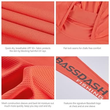 BASSDASH UPF 50+ Men’s UV Sun Protection Long Sleeve Performance Fishing Hoodie Hooded Shirts - Image 4
