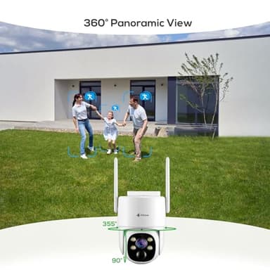 Kittyhok Solar Security Cameras Wireless Outdoor, 360° Pan & Tilt Home Security Camera, No Subscription, 2K Clarity, Color Night Vision, WiFi6 NVR with 64GB microSD Card, Local Storage, 5G & 2.4G WiFi - Image 2