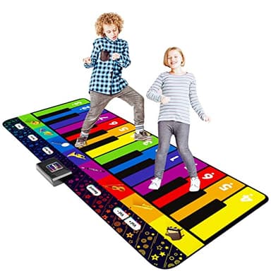 SUNLIN 6 ft. Floor Piano Mat for Kids & Toddlers, Giant Piano Mat, 24 Keys, 10 Built in Songs, 8 Instrument Sounds, Record & Playback, Song Booklet, Musical Toy Gift for Boys & Girls Age 3 4 5 6 7 8 9 - Image 1