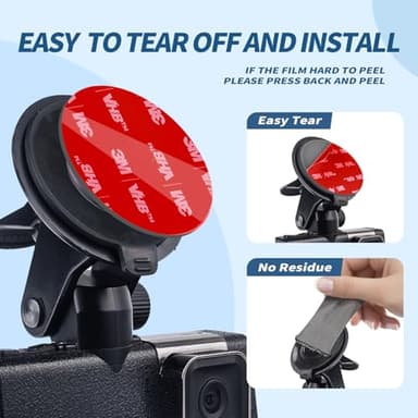 6 Pcs Dash Cam Adhesive Pads, Double Sided Adhesive Pads for Car Dashboard,Very High Bond Heat Resistant Tape for Windshield,Heavy Duty Sticky Pads for Car Phone Holder and Dash Cam - Image 4