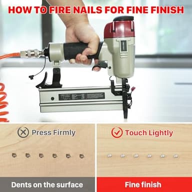 KEENTECH 18 Gauge Pneumatic Brad Nailer Kit, Aluminum Magazine, Compatible With 5/8" To 2" Brad Nails, With Outdoor Portable Carrying Case, 3000pcs Nails For Free Value Pack (Need Air Compressor) - Image 6