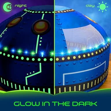 W&O Glowing UFO Aerodome with LED Lights & UFO Sound Button – Glows in The Dark, Offering an Extraordinary Space Adventure for Kids Ages 3-12 (Fan Not Included) - Image 6