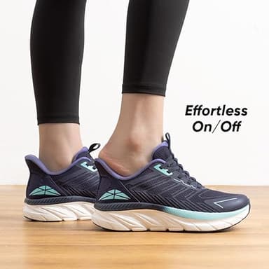 ALLSWIFIT Women's Slip On Walking Shoes Running Comfortable Tennis Breathable Non Slip Athletic Gym Workout Cross Training Fashion Sneakers,Size 7,Blue,SARR034W - Image 2