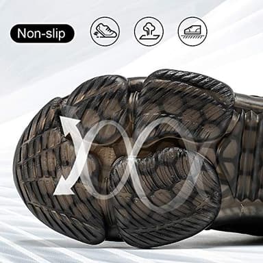 JMFCHI Boys Basketball Shoes Kids Sneakers High-top Sports Shoes Durable Lace-up Non-Slip Running Shoes Secure for Little Kids Big Kids and Girls Size 12.5 Black - Image 5