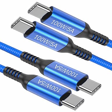 100W Type C to Type C Cable 6ft/2 Meters, 2Pack, 5A Fast Charging, USB C Charger Power Cord for iPhone 15,New iPad Mini 6, iPad Pro 12.9 11 3rd, MacBook Pro,Pixel 5 4a 3 XL, Samsung Galaxy Note 20 S23 - Image 1