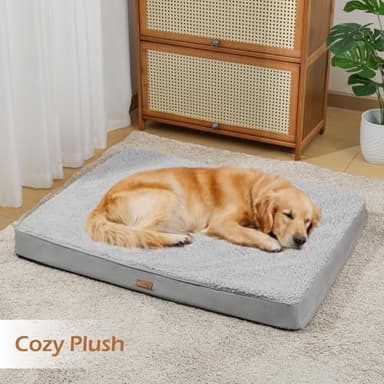 Tivray Dog Bed Cover, Washable Replacement Large Dog Bed Sheet with 3-Sided Continuous Zipper, Waterproof Liner, Soft Plush, Pet Mattress Fluffy Protector, 44x32x3 inches - XL, Cover Only Grey - Image 2