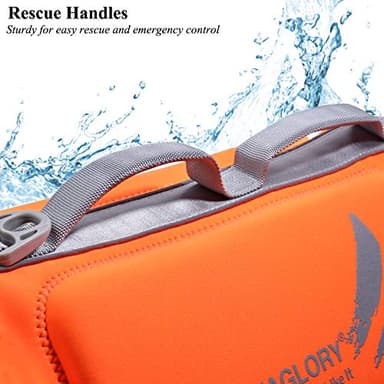 VIVAGLORY High Buoyancy Dog Life Vest, Swimming Vest with Handle, Dog Life Jacket for Swimming & Boating, Buoyancy for Puppy Doggy, XL, Orange - Image 5