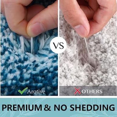 Arotive Microfiber Bathroom Rugs, Shaggy Soft and Absorbent Bath Rug, Non-Slip, Thick Plush Machine Washable Dry Bath Mats for Bathroom, Tub and Shower, 24x16, Peacock Blue - Image 6