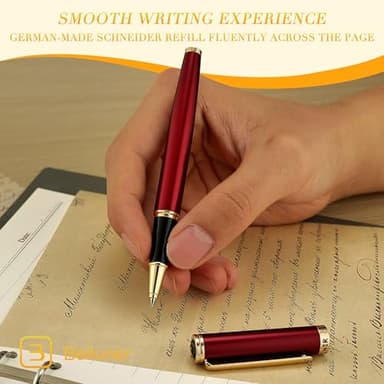 BEILUNER Luxury Rollerball Pen,24K Gold Trim,Noble and Elegant Designs,Schneider Ink Refill, Best Roller Ball Pen Gift Set for Men & Women, Professional, Executive Office, Nice Pens - Image 7