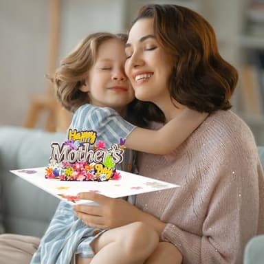 GREETING ART 3D Pop Up Mothers Day Card, Happy Mothers Day Lily Flower Gift Greeting Card with Envelope for Best Mom Women Wife Daughter Grandma - Image 3