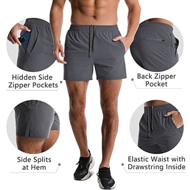 Lempue 2 Pack Workout Gym Shorts for Men 5 Inch Lightweight Running Shorts Quick Dry Sports Athletic Shorts with Pockets - Image 4