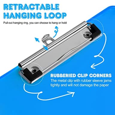 Clipboards, HERKKA 25 Pack Plastic Office Clipboards, Assorted Transparent Color Plastic Clip,Letter - Image 3