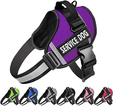 JSXD Dog Harness,No-Pull Service Dog Harness with Handle Adjustable Outdoor Pet Dog Vest 3M Reflective Nylon Material Vest for Breeds,Easy Control for Small Medium Large Dogs - Image 2