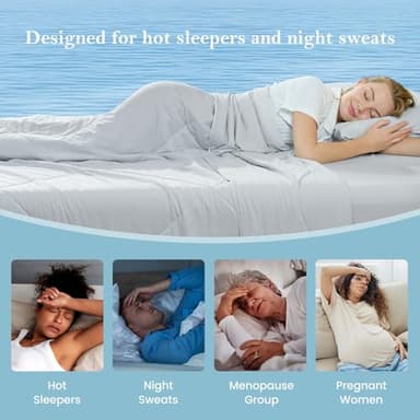 Cozy Bliss Cooling Comforter King Size, Cooling Blankets for Hot Sleepers and Night Sweats, Gray Summer Comforter for King Size Bed, Breathable Soft Lightweight Silk Smooth - Image 2
