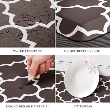 WISELIFE Anti Fatigue Floor Mat - 4/5 Inch Kitchen Mat Non Slip Waterproof Heavy Duty Ergonomic Comfort Mat Durable for Home, Office, Sink, Laundry,(17.3" x 28", Chocolate) - Image 6
