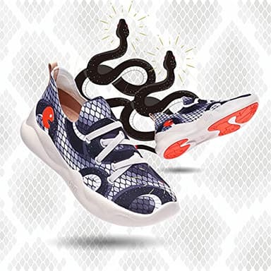 UIN Women's Fashion Sneakers Lightweight Walking Casual Slip Ons Comfortable Art Painted Athletic Travel Shoes Mijas Snake (8) - Image 2