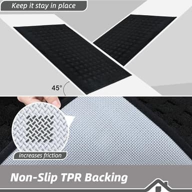 BEQHAUSE Waffle Door Mats Indoor 20"x32", Dog Mat for Muddy Paws Absorbent and Dirt Resist Floor Mats Non-Slip Washable Rugs for Entryway, Welcome Mat for Front Back Door, Muddy Wet Shoes, Black - Image 5