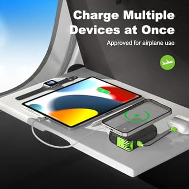 SEANCHEER P05 Portable Charger, Magnetic Power Bank, Small Wireless PowerBank, Battery Pack10000mAh Travel Essentials Fast Charging with Built in Cable, Foldable Wall Plug for iPhone,Samsung,Andriod - Image 6