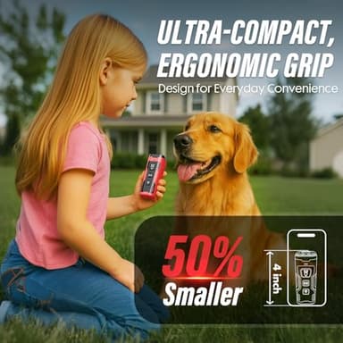 YUYQA Dog Bark Deterrent Device, 3X Ultrasonic Anti Barking, 6 Training Modes 23 FT Range Barks No More Indoors Outdoors Behavior Correct Safe & Humane Rechargeable Compact Bark Control for Dogs RED - Image 7