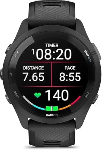 Garmin Forerunner 265 Running Smartwatch, Colorful AMOLED Display, Training Metrics and Recovery Insights, Black and Powder Gray (Renewed) - Image 2