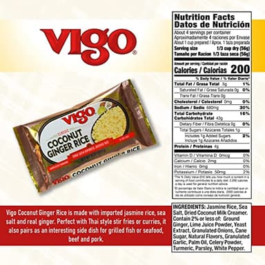 Vigo Authentic Coconut Ginger Rice, Imported Jasmine (Coconut Ginger, 8 Ounce (Pack of 1)) - Image 2