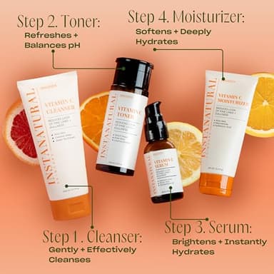 InstaNatural Vitamin C Face Serum, Brightens, Hydrates and Reduces Signs of Aging, with Vitamin C, Hyaluronic and Ferulic Acid, 1 FL Oz - Image 6