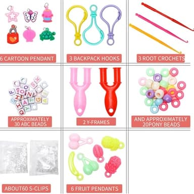 XKDOUS 24 Colors Rubber Band Bracelet Kit, Rubberband Bracelet Making Kit for Kids Ages 6+ - Image 3