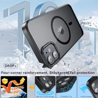 Fin2feel Magnetic Case for iPhone 11 Case, with Tempered Glass Screen Protector, [Compatible with MagSafe], Military Drop Protection Shockproof Matte Back Cover for iPhone 11 6.1 inch,Black - Image 6