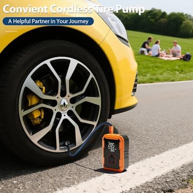 Lazyshine Portable Air Pump for Car Tires, 150 PSI Tire Inflator Cordless with LED Light, Rechargeable Auto Shut-off Air Compressor 2X Fast Inflation Tire Pumps for Car Bike Motorcycle Ball - Image 8